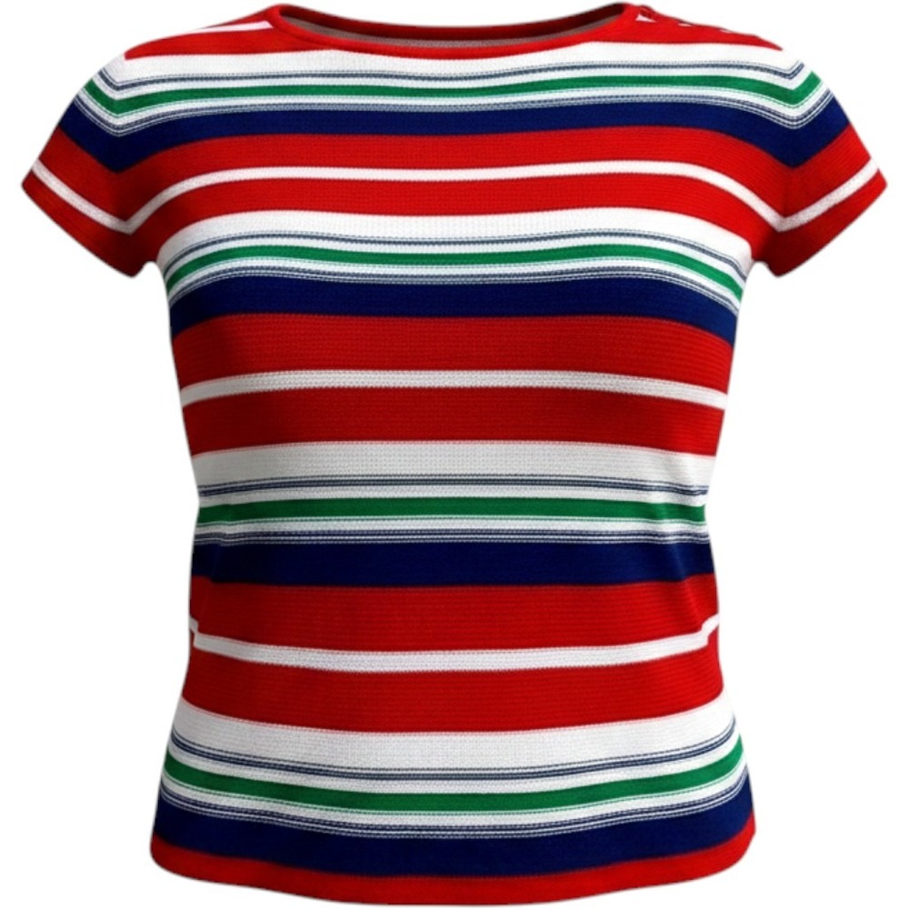 Lauren Ralph Lauren Top Womens XL Red Multi Stripe Linen‎ Blend Nautical Preppy